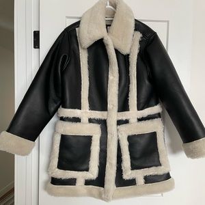 Abercrombie Sherpa Faux Leather Jacket
